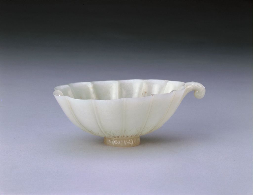 图片[1]-Chendostan white jade single-ear leaf cup-China Archive